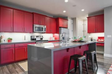 Кухня красного цвета: особенности дизайна, фото, сочетания Современные кухни красный фасад